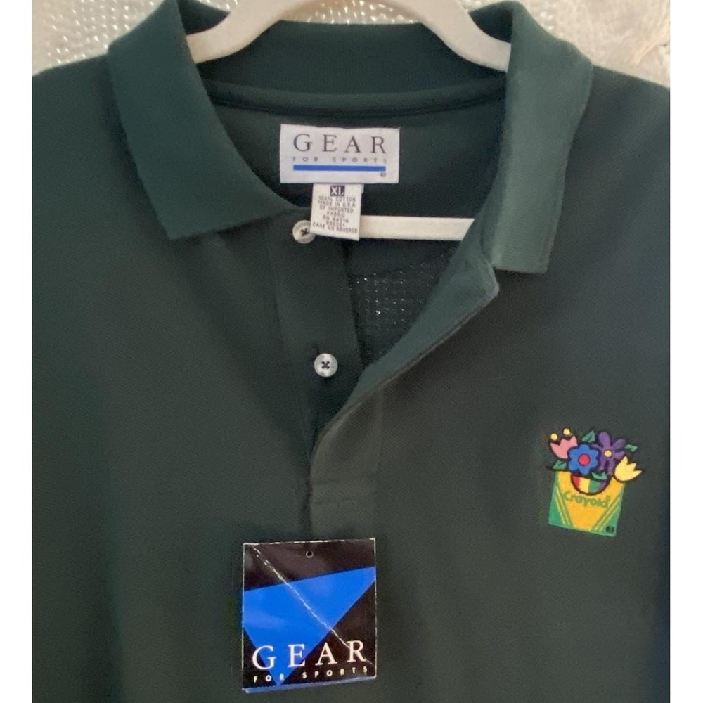 Gear For Sports‎ Men's XL Polo Vintage Green Famous Crayon Company Logo NWT